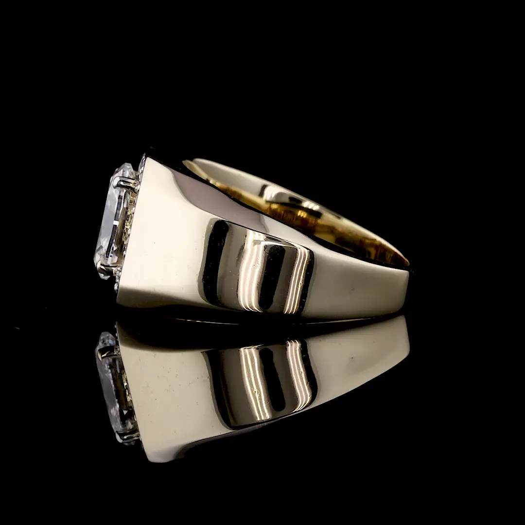 Oval Cut Lab Grown Diamond Ring for Men Breathtaking Ring - Image 3