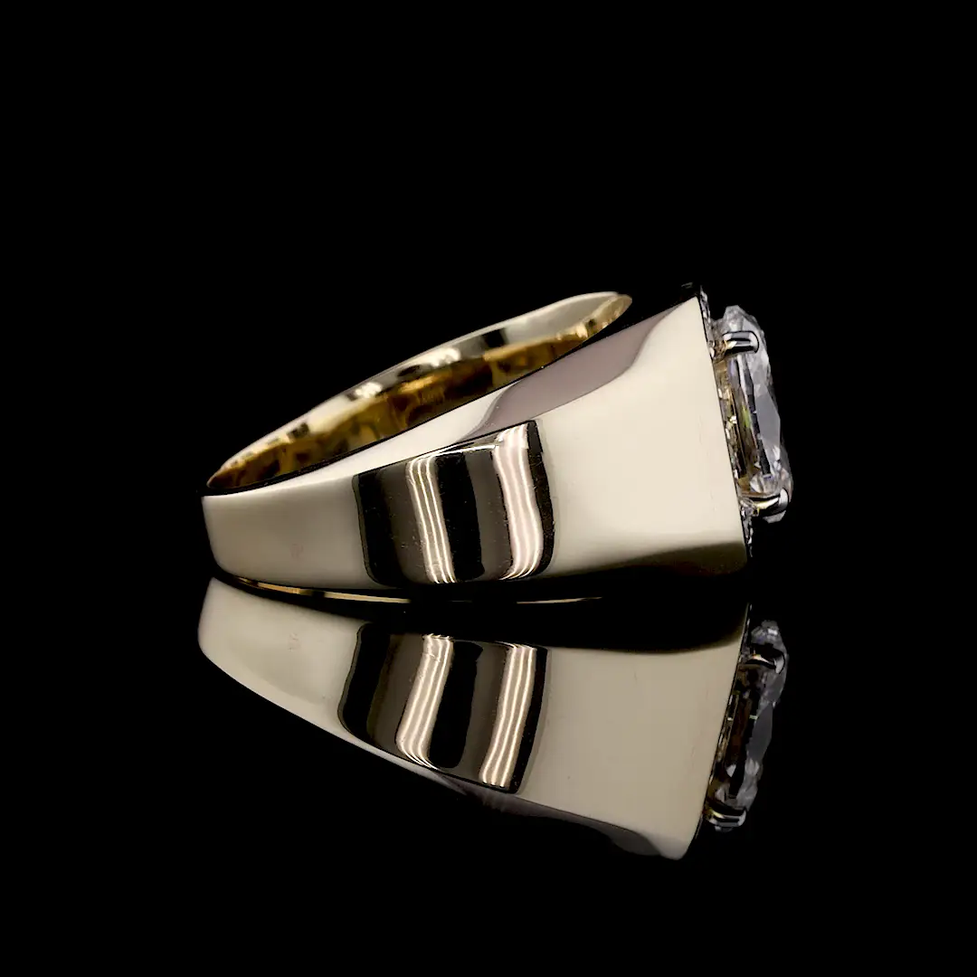Oval Cut Lab Grown Diamond Ring for Men Breathtaking Ring - Image 5